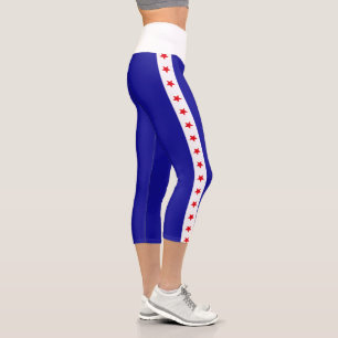 1776 USA 250th Birthday Patriotic American Flag Capri Leggings