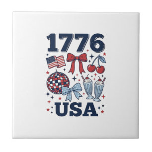 1776 USA Patriotic Coquette Vector Design_1 Tile