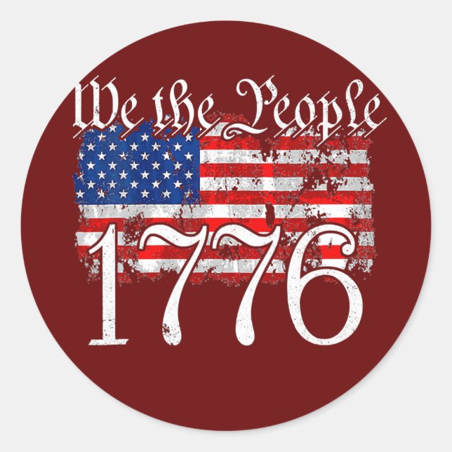 1776 We the People Betsy Ross 4th Of July Classic Round Sticker (Front)