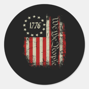 1776 We The People Patriotic American Constitution Classic Round Sticker