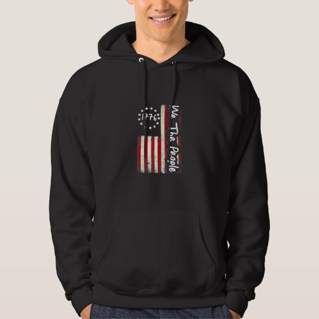 1776 We The People Patriotic American Constitution Hoodie (Front)