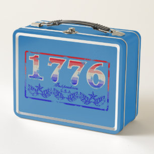 1776- Worn Faded Metal Lunch Box