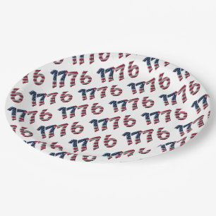 1776 Year of Declaration of Independence USA Paper Plate