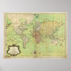 1778 Bellin Nautical Chart or Map of the World