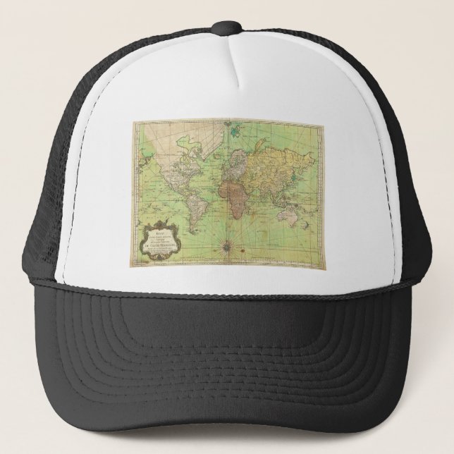 1778 Bellin Nautical Chart or Map of the World Trucker Hat (Front)