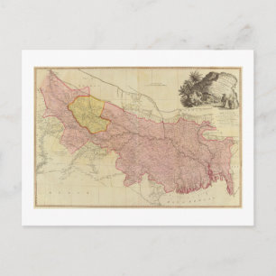 1786 Map of Bengal, Bahar, Oude & Allahabad Postcard