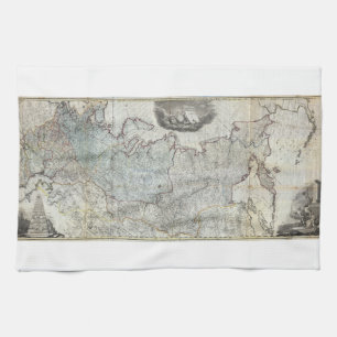 1787 Wall Map of the Russian Empire Tea Towel