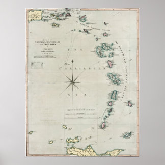 1789 Caribbean Islands Poster