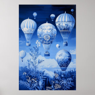1789 Floating Hot Air Balloons Poster