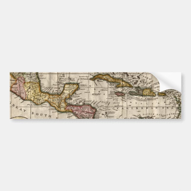 1790 Map of The West Indies by Dilly and Robinson Bumper Sticker (Front)