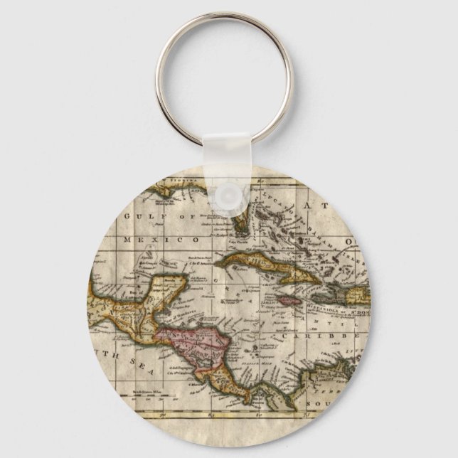 1790 Map of The West Indies by Dilly and Robinson Key Ring (Front)