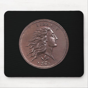 1793 Flowing Hair Large Cent Mouse Mat