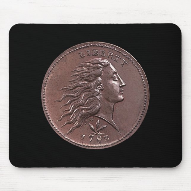 1793 Flowing Hair Large Cent Mouse Mat (Front)