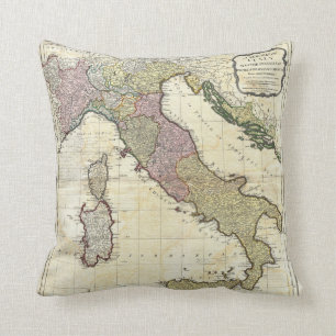 1794 Jean Baptiste Bourguignon D'Anville Italy Map Cushion