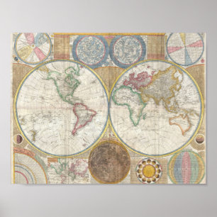 1794 Map of the World Poster
