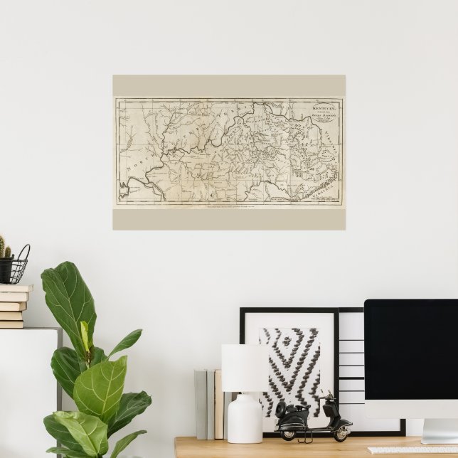 1795 Map of Kentucky Poster (Home Office)