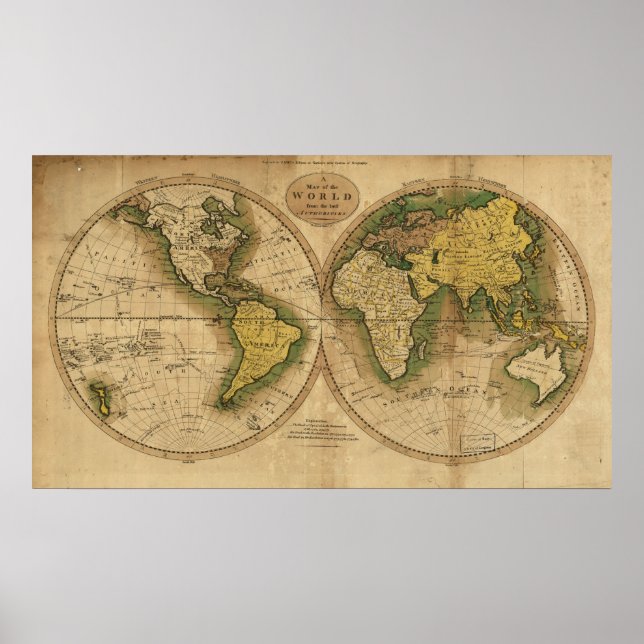 1795 Map of the World Poster (Front)