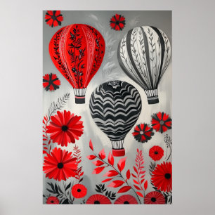 1796 Floating Hot Air Balloons Poster