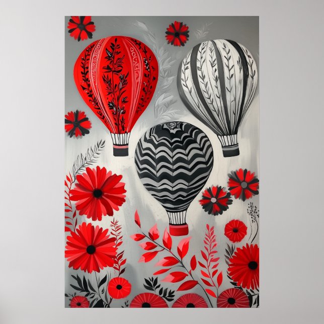 1796 Floating Hot Air Balloons Poster (Front)