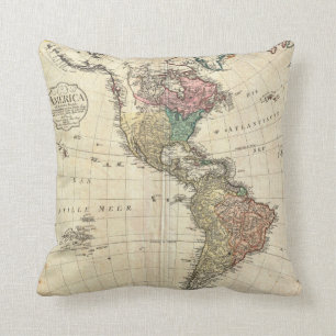 1796 Mannert Map of North and South America Cushion