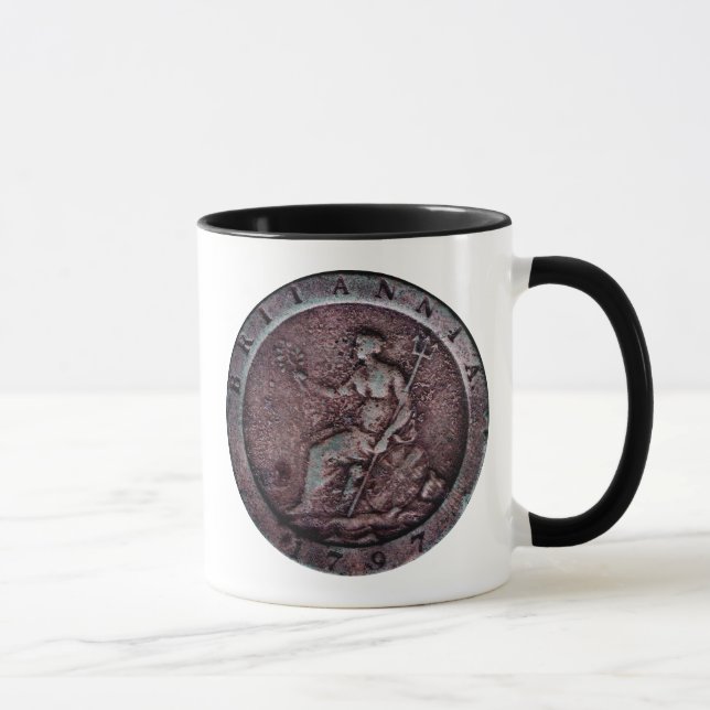 1797 British "cartwheel" penny mug (Right)
