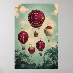 1798 Floating Hot Air Balloons Poster