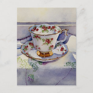 1799 Teacup on Linen Postcard