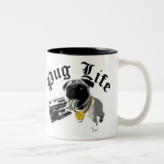$17.95 Two Tone Coffee Mug Pug Life (Right)