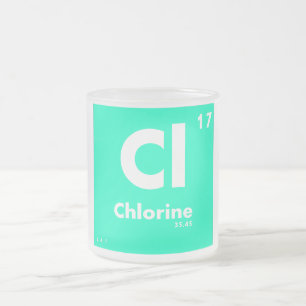17 Chlorine   Periodic Table of Elements Frosted Glass Coffee Mug
