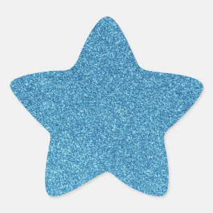17 Cool Blue Glitter Print Sparkles Star Sticker