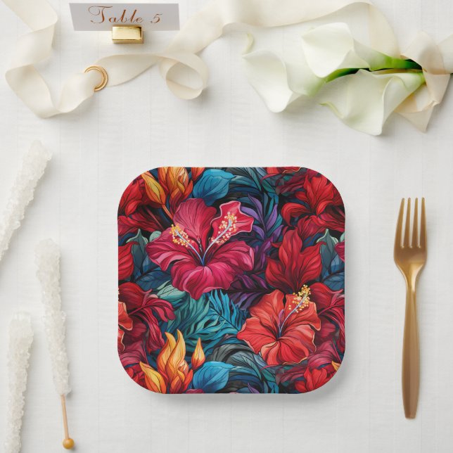 #17 Floral Pattern Paper Plate (Wedding)