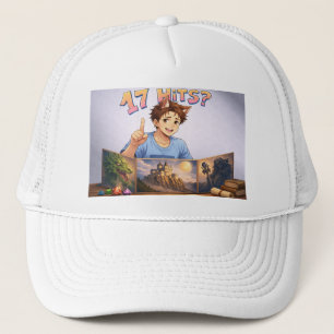 17 HITS? Funny RPG Anime T-Shirt   Dungeon Master  Trucker Hat