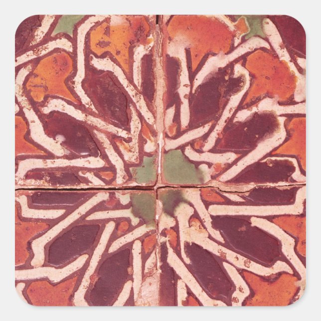 17:Isnik Tile, 16th century Square Sticker (Front)