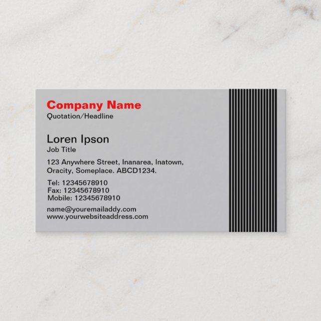 17 Lines - Light Grey Business Card (Front)