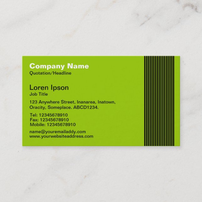 17 Lines - Martian Green Business Card (Front)