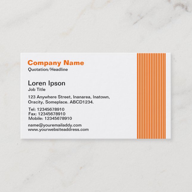 17 Lines - Orange Business Card (Front)