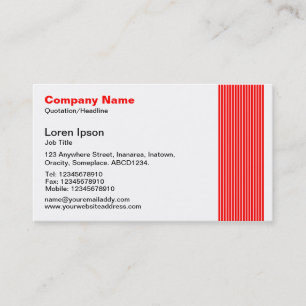 17 Lines - Red Business Card