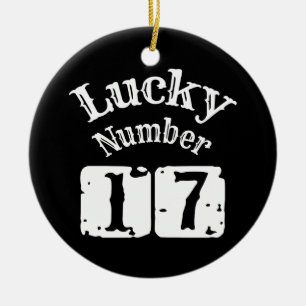 17 - Lucky Number 17 Luck Ceramic Tree Decoration