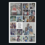 17 Photo Collage and Text - Can Edit White Faux Canvas Print<br><div class="desc">A design with a basic white background. Use up to 17 square photos to create a unique and personal gift. If you need to adjust the pictures,  click on the customise tool to make changes.</div>