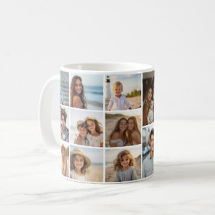 17 Photo Collage Grid - Mod Minimal white Coffee Mug