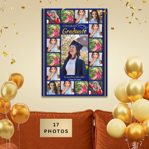 17 Photo Collage Template Congrats Graduate  Blue Print