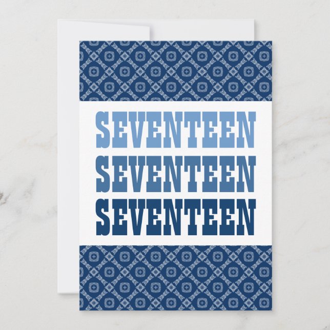 17 TEEN Birthday Modern Navy V07 Invitation (Front)
