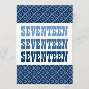 17 TEEN Birthday Modern Navy V07 Invitation