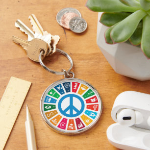 17 UN SDGs Sustainable Development Goals Key Ring