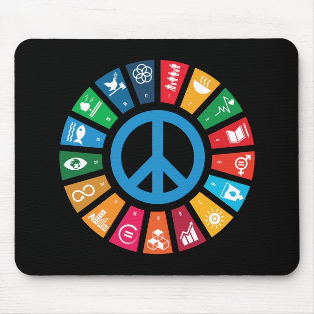 17 UN SDGs Sustainable Development Goals Mouse Mat (Front)