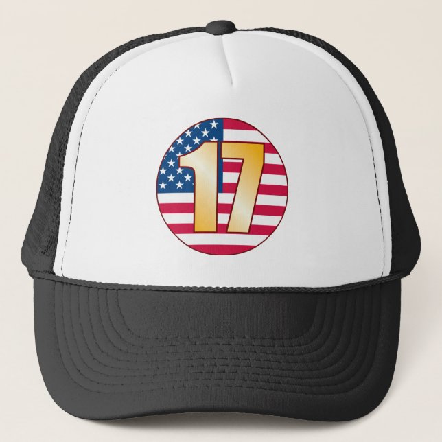 17 USA Gold Trucker Hat (Front)