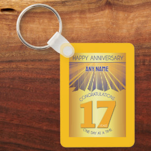 17 Year Golden Ray 12 Step CUSTOM NAME Key Ring