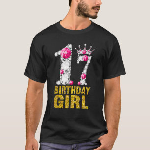17 Year Old 17th Birthday Girl Queen diamond crow T-Shirt