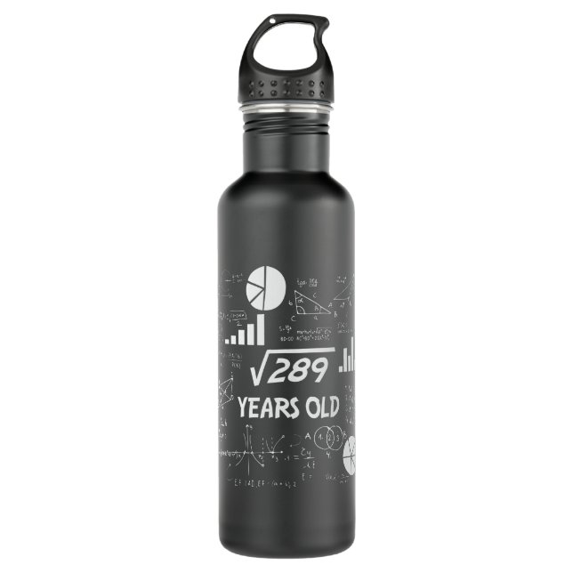 17 Year Old Bday Geeky Math 17th birthday Gift 710 Ml Water Bottle (Front)