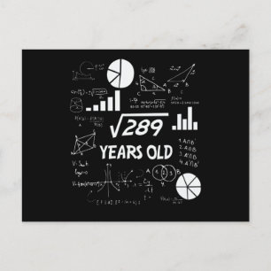 17 Year Old Bday Geeky Math 17th birthday Gift Postcard